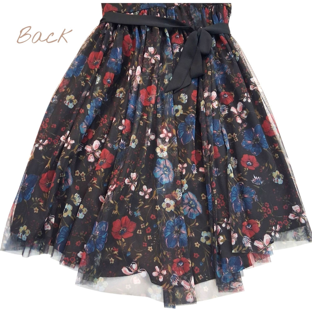 🆕LC Lauren Conrad Disney Snow White Enchanted Black Floral Dress Womens Size 10 - Picture 10 of 12